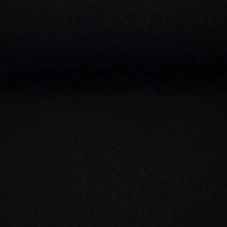 Jacquardjersey - Struktur - Leo - schwarz